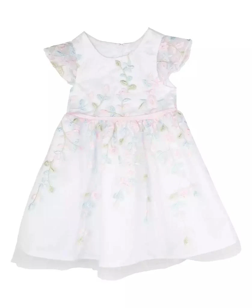 Rare Editions Baby Girls Floral Embroidered Mesh Social Dress 1