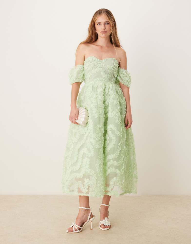 True Decadence True Decadence strapless midi dress in sage green