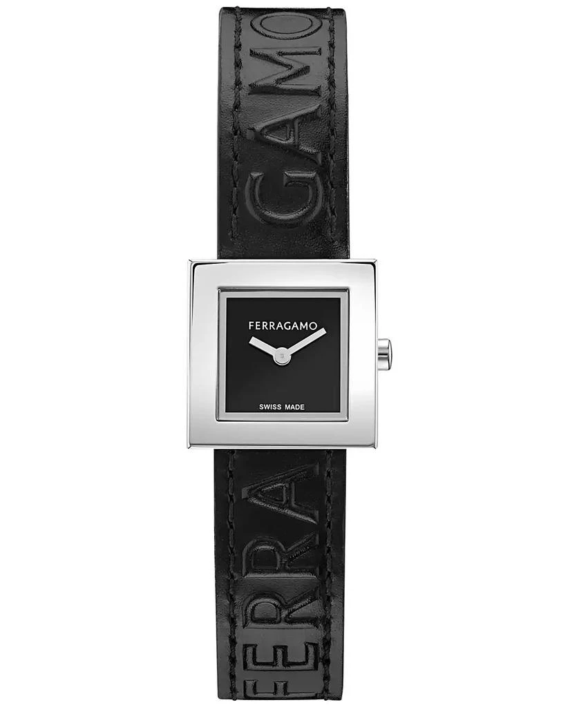 Salvatore Ferragamo Women's Swiss Portrait Black Leather Strap Watch 20mm 1