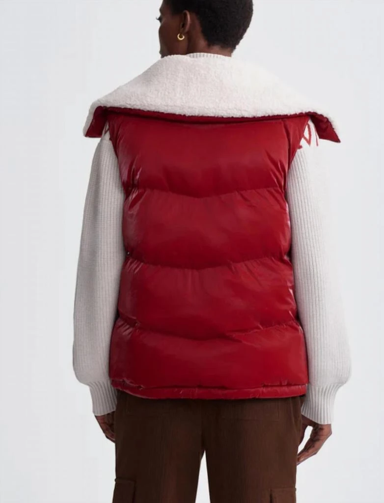 Varley Brock Puffer Gilet Vest In Red 4