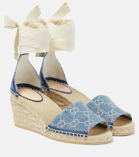 Gucci Pilar GG denim espadrille wedges 1