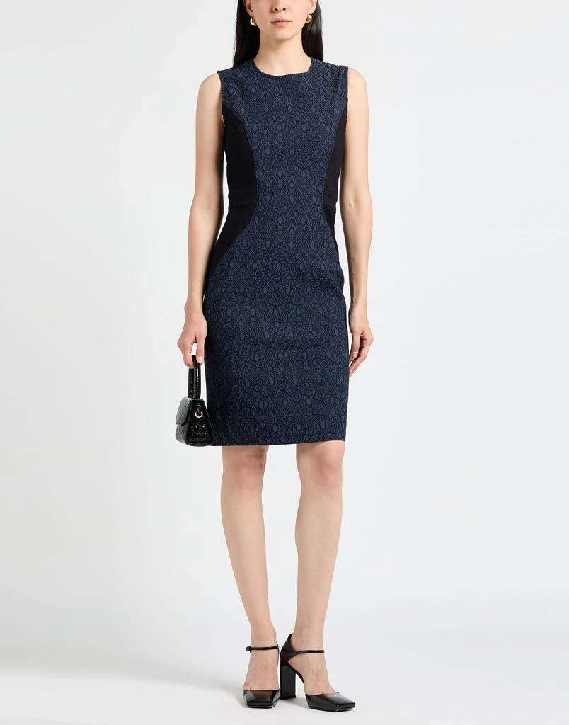 knee length dresses for ladies KAOS Air force blue cotton midi dress with ruffles and curls PPJMA007