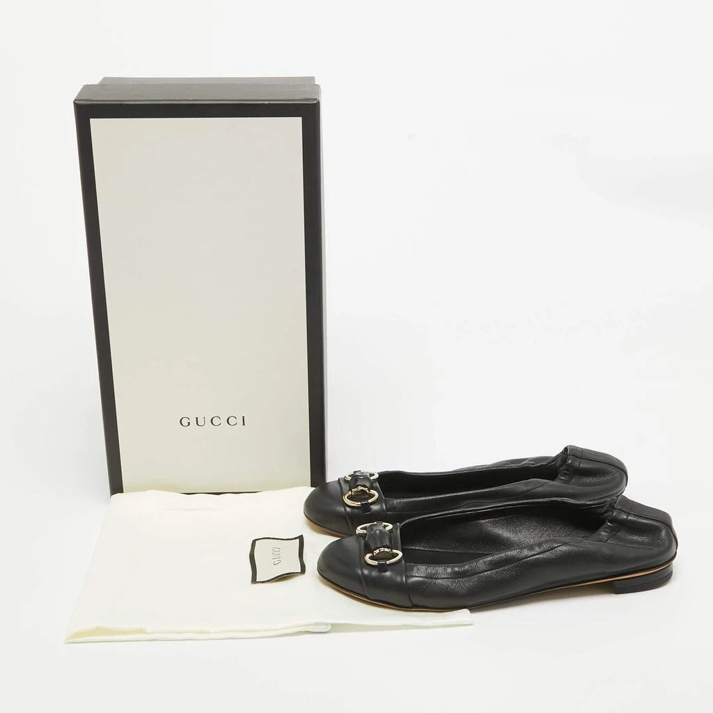Gucci Gucci Black Leather Horsebit Ballet Flats Size 37 9