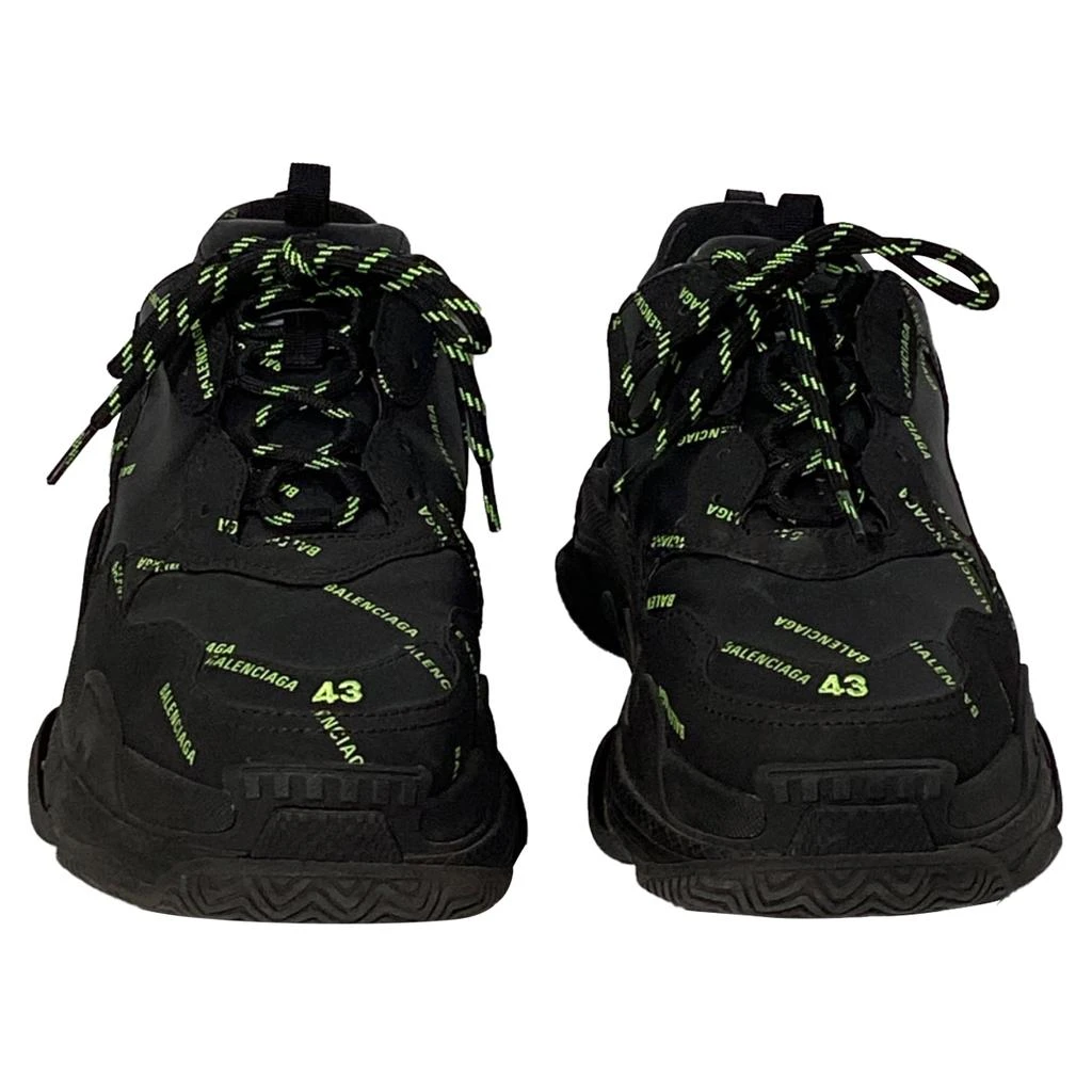 Balenciaga Triple S All Over Logo Sneakers in Black Leather 2