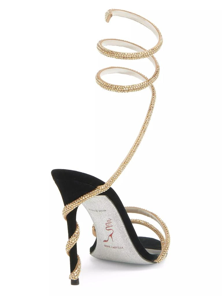 Rene Caovilla Margot Embellished Satin Wrap Sandals 3