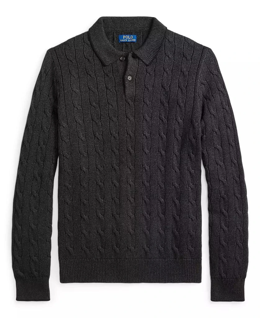 Ralph Lauren Men's Cable-Knit Cotton Polo Collar Sweater 5