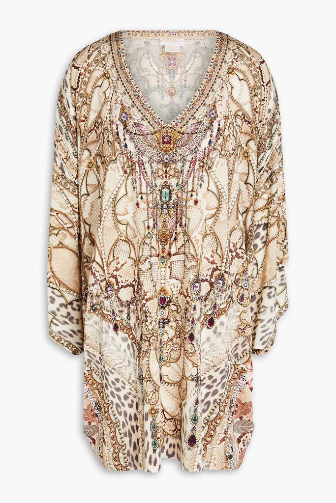 Camilla Crystal-embellished printed jersey mini dress