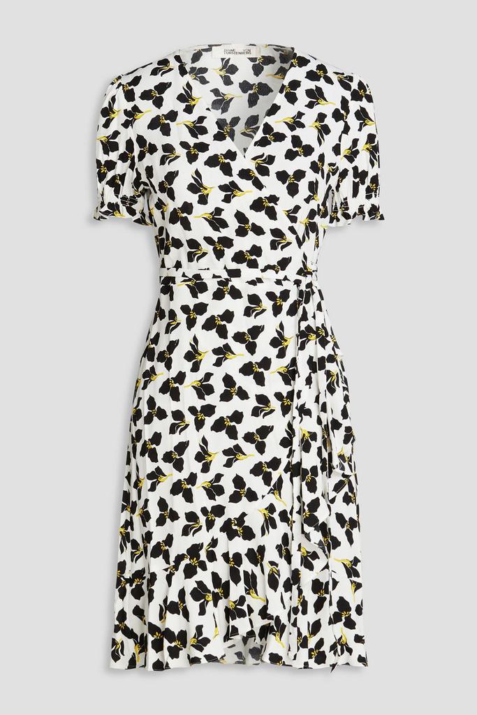 DIANE VON FURSTENBERG Emilia ruffled floral-print crepe mini wrap dress