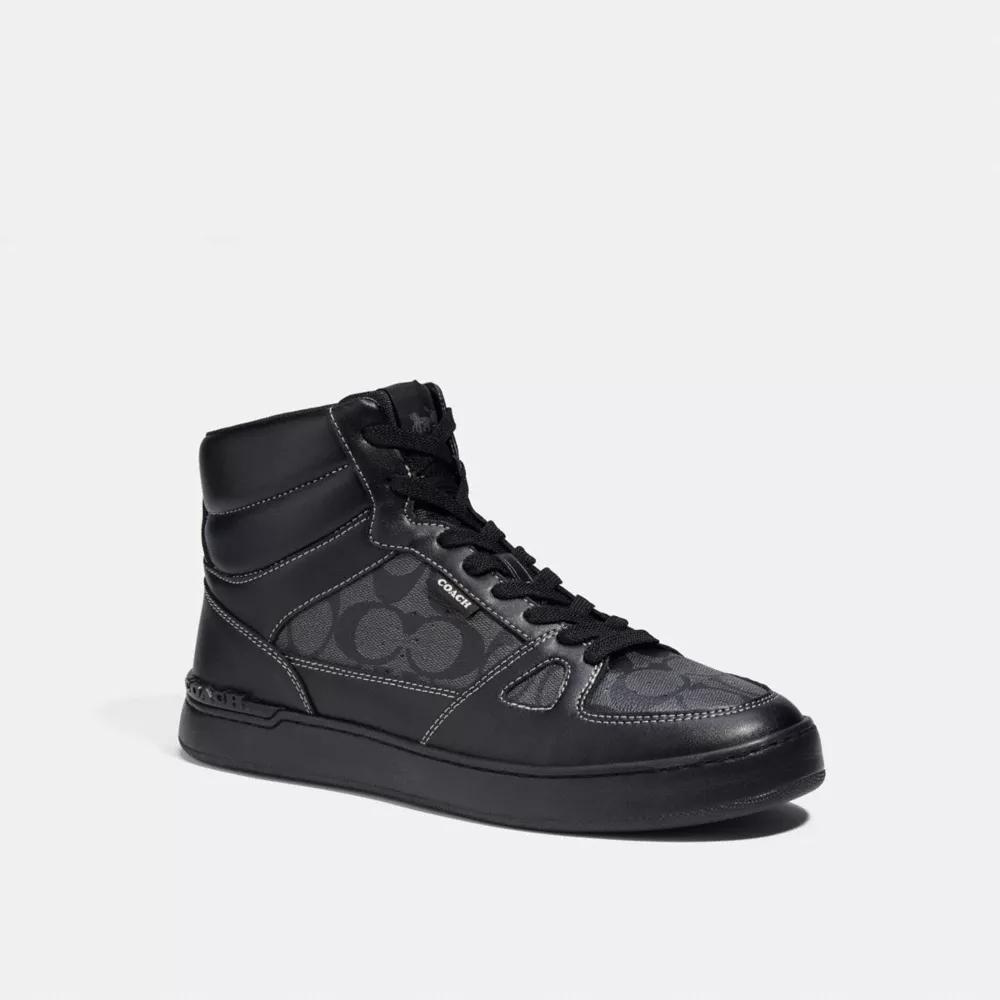 Coach Clip Court High Top Sneaker In Signature Canvas