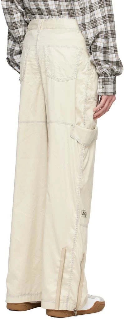 Acne Studios Off-White Faded Faux-Leather Cargo Pants 3