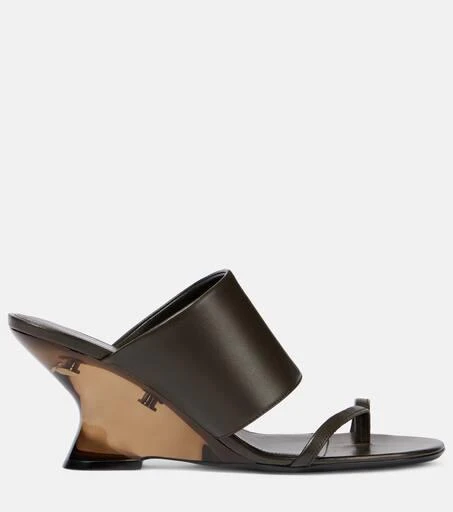 Dries Van Noten Leather wedge mules 4