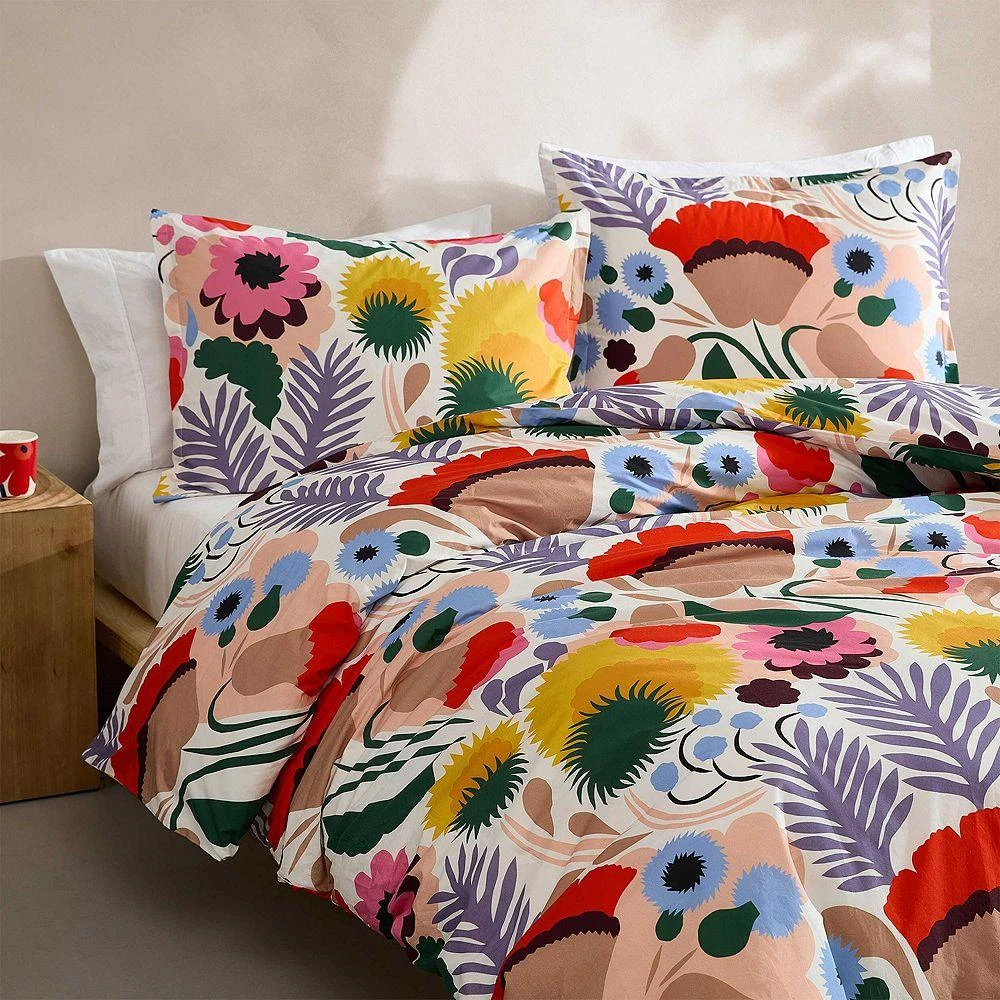 marimekko Ojakellukka Cotton Percale 3 Piece Duvet Cover Set, King 1