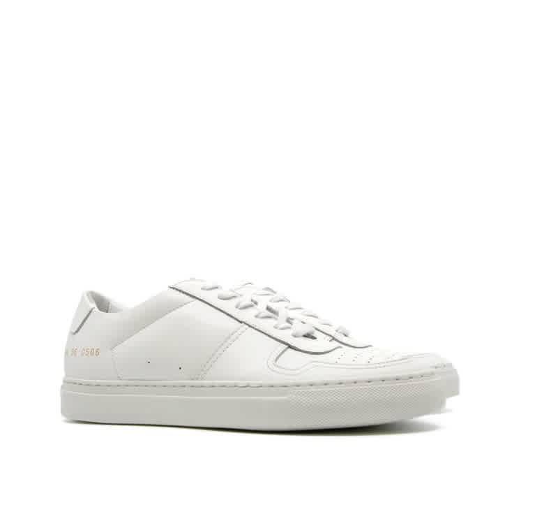 Common Projects Open Box - Common Projects Ladies White Leather BBall 90 Low-Top Sneakers