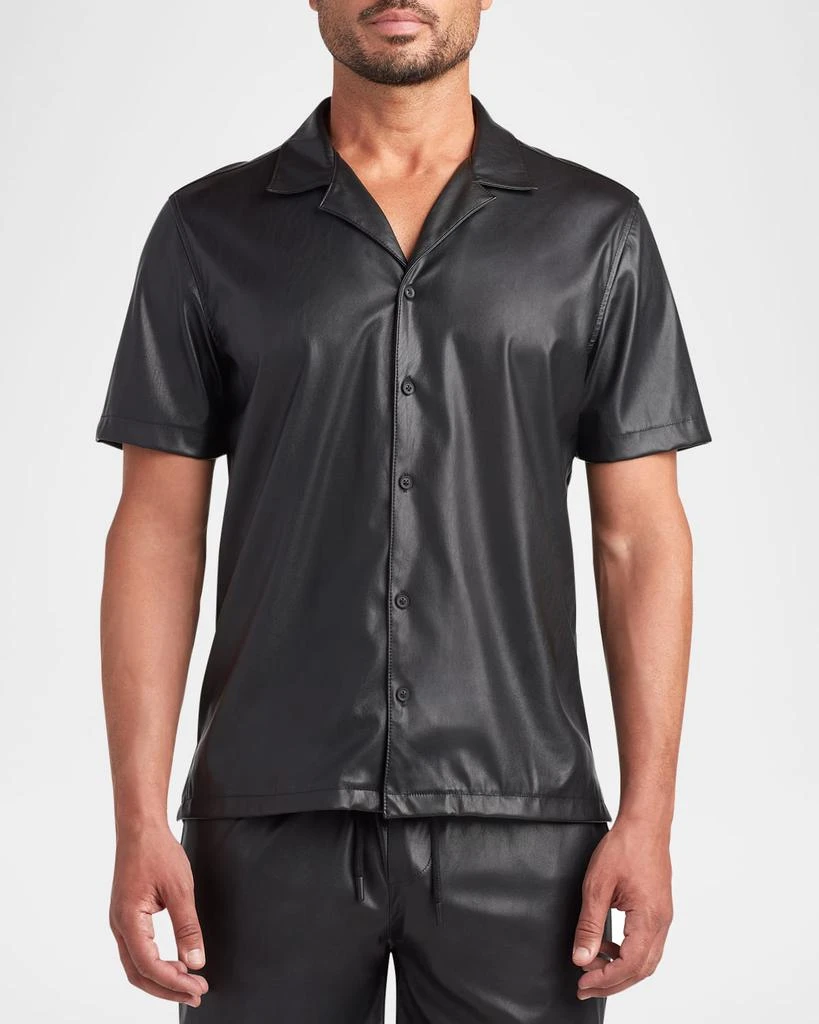 MONFRÈRE Men's Bond Faux-Leather Camp Shirt 3