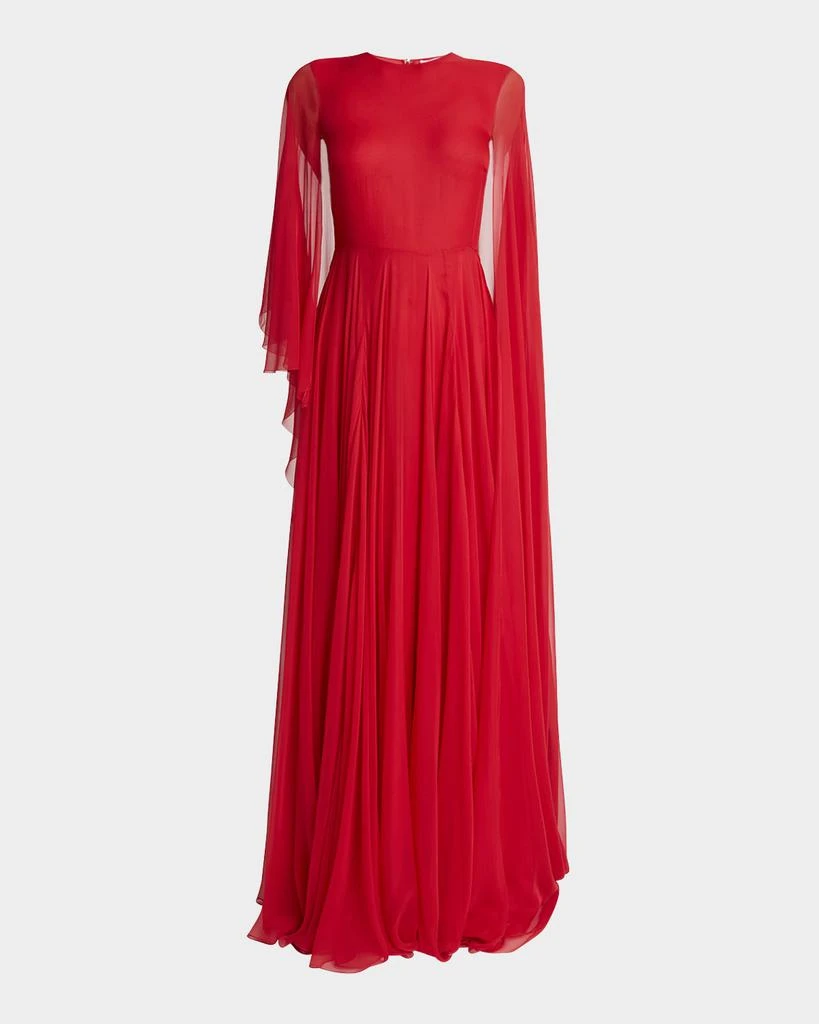 Givenchy Chiffon Draped Cape Gown 1