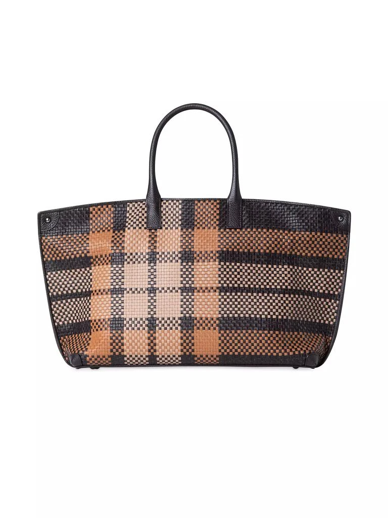 Akris Ai Plaid Woven Leather Top-Handle Bag 2