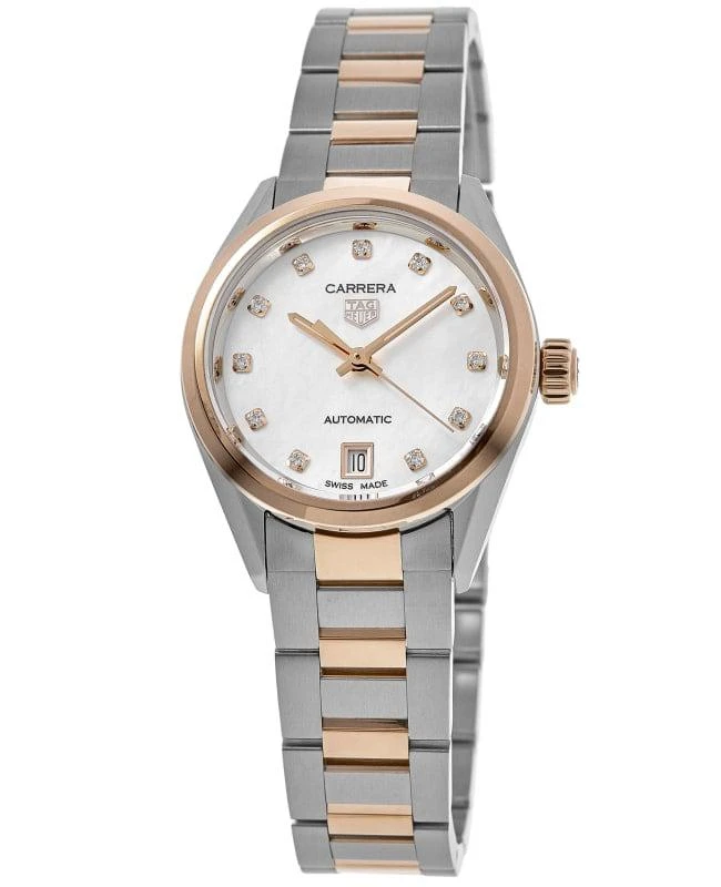 Tag Heuer Tag Heuer Carrera Automatic Mother of Pearl Diamond Dial Rose Gold & Steel Women's Watch WBN2450.BD0569 1