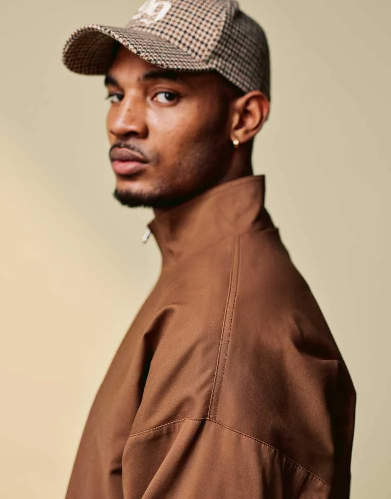 ASOS ASOS DESIGN smart harrington jacket in brown 3
