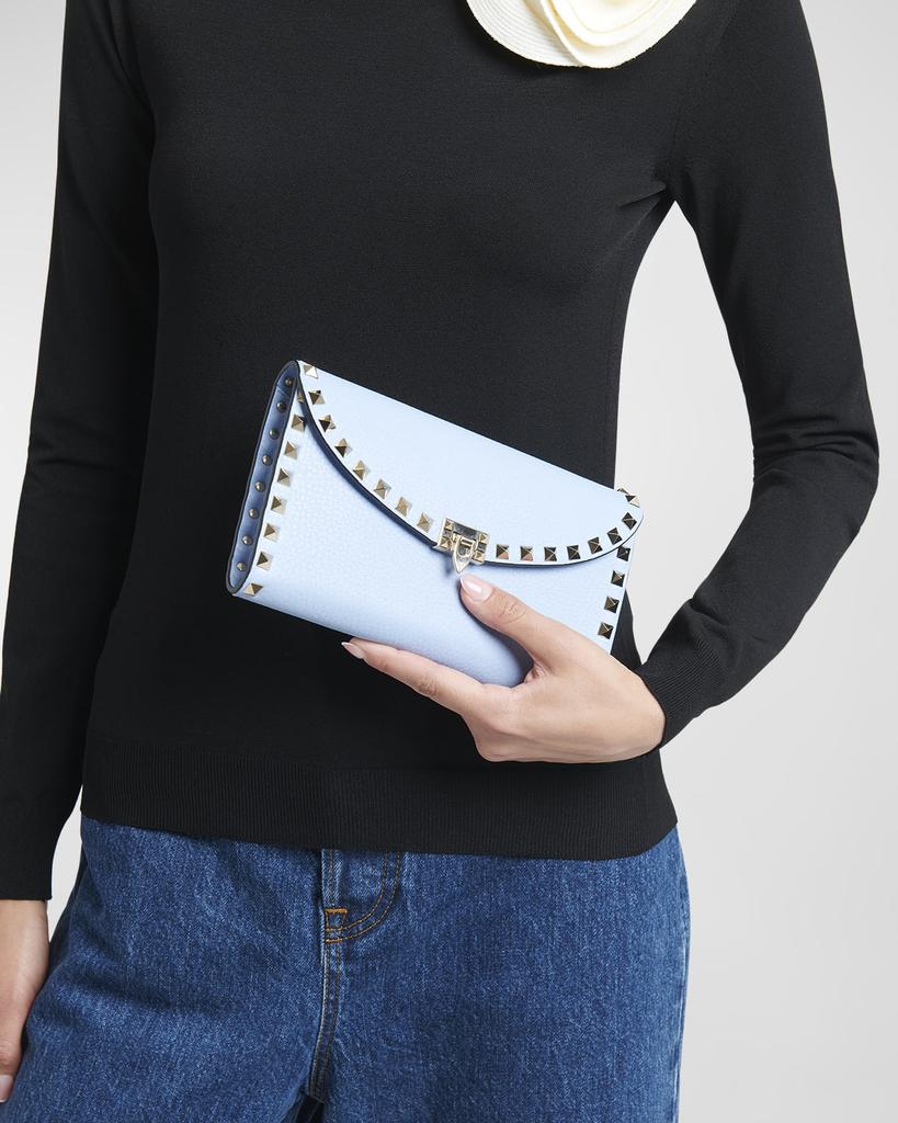 Valentino Garavani Rockstud Flap Leather Wallet on Chain