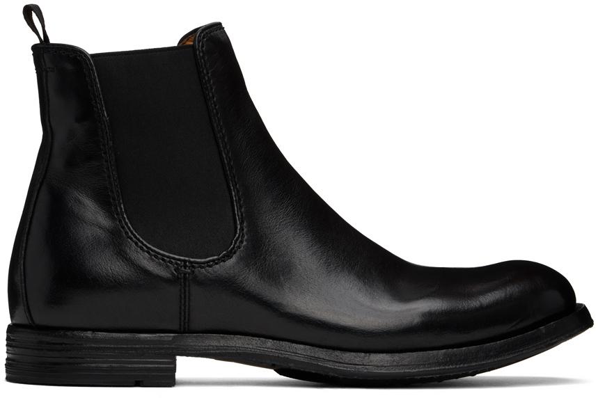 Officine Creative Black Balance 008 Chelsea Boots