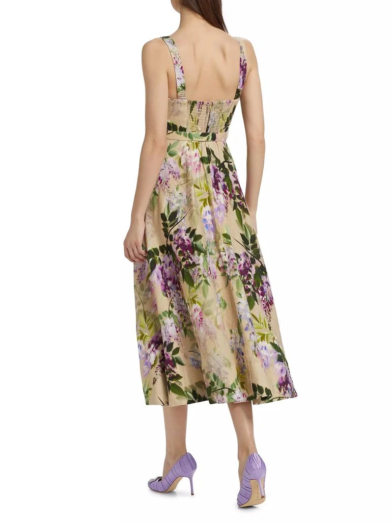 Cara Cara Calypso Floral Linen Midi-Dress 5