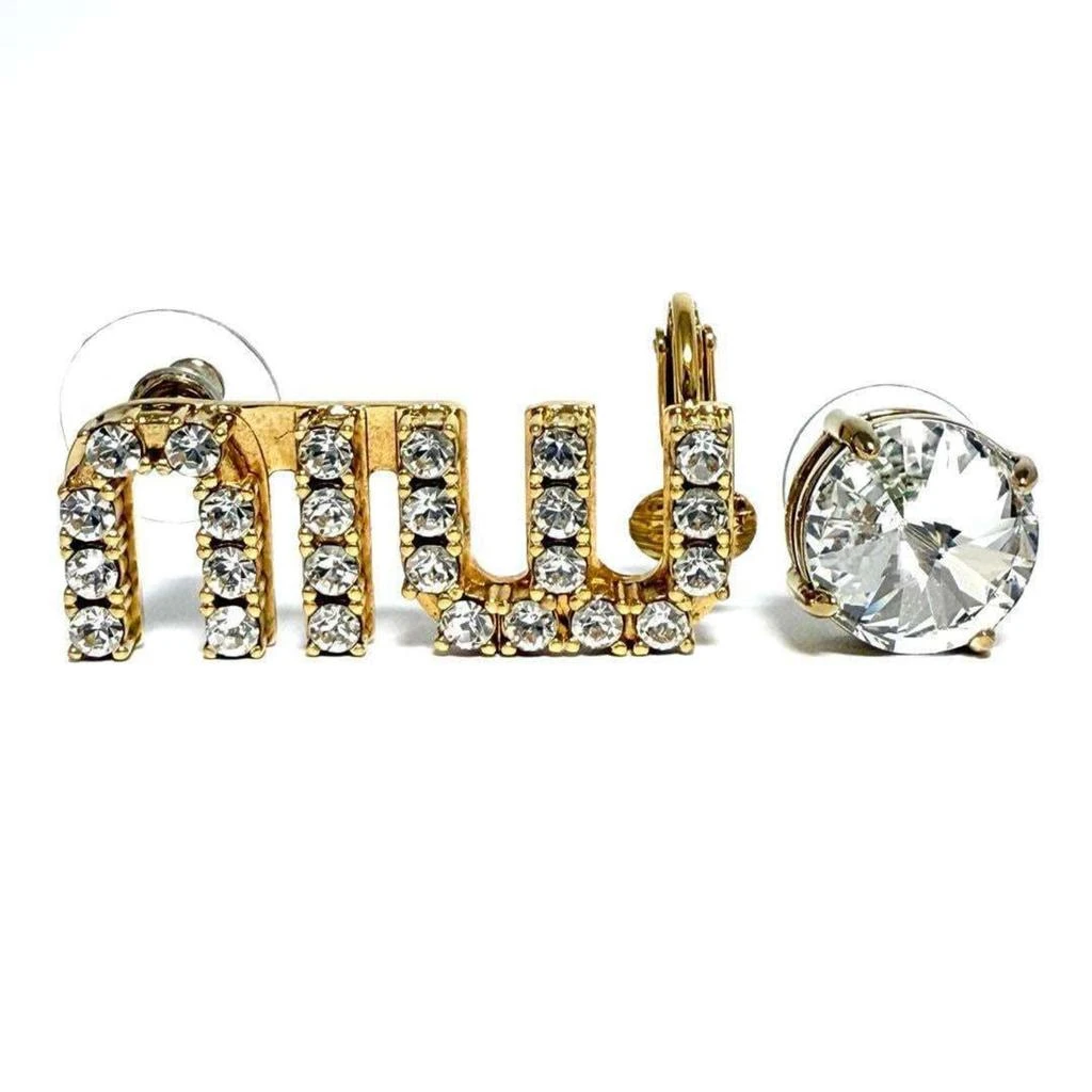 Miu Miu Metal Rhinestone Stud Earrings (Pre-Owned)