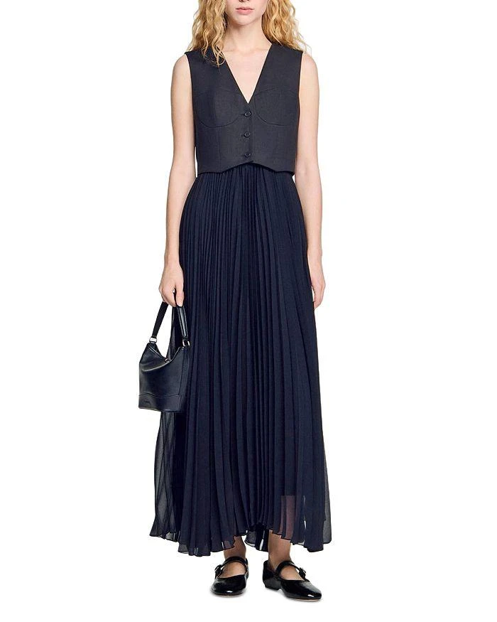 Pleated Maxi Dress  On Sale Now with Up to 50% Off | Discover Exclusive  Deals & Savings at BeyondStyle  Authentic Sandro dress|women with  Limited-Time Discounts, Free Shipping, and Price Comparisons