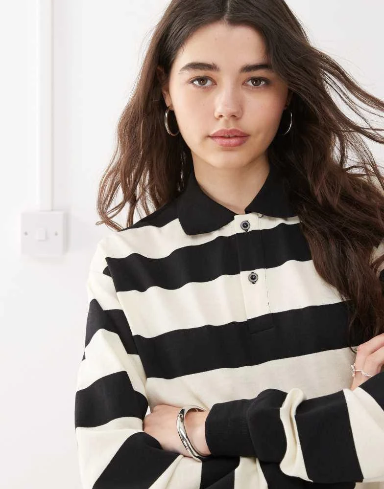 Shop Lioness Nautica collared long sleeve rugby polo shirt in