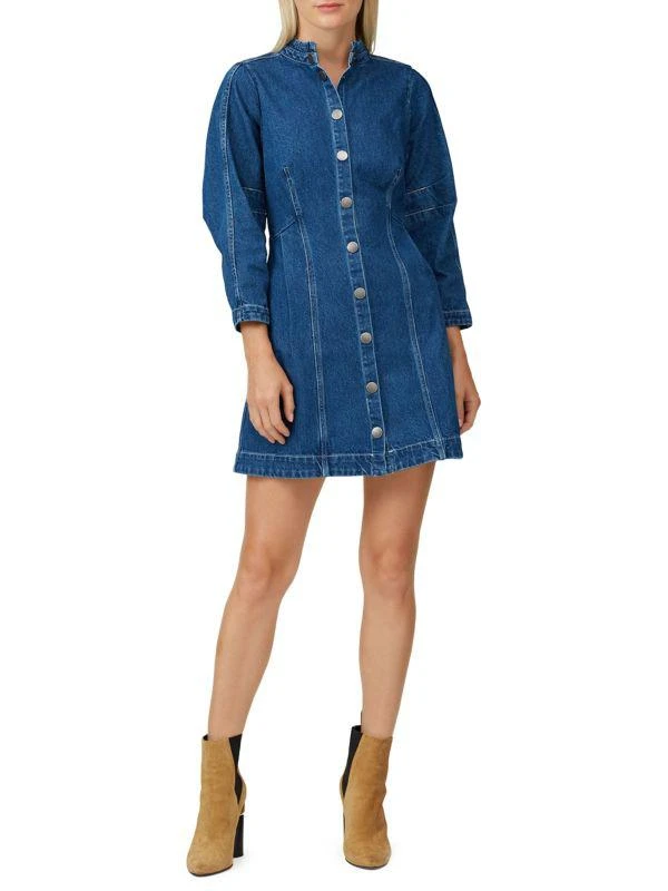 Sea Marble Denim Mini Shirt Dress 1