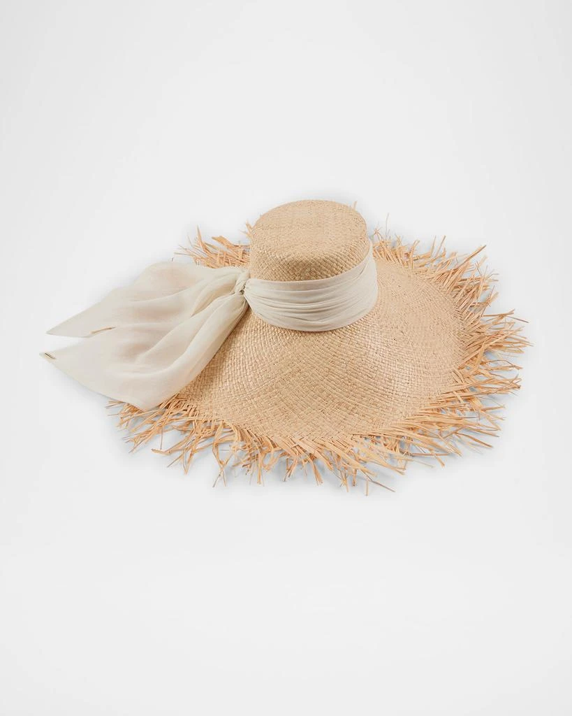 Shop Lettie grosgrain-trimmed hemp-blend visor on Sale at  display picture 1