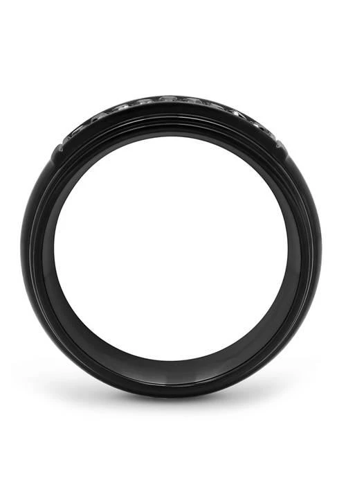 Belk 
Co. 1/6 ct. t.w. Black Diamond Domed Band in Black Stainless Steel 3