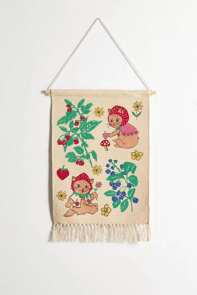 Urban Outfitters Strawberry Cat Wall Hanging 2