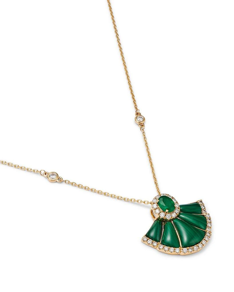 Bloomingdale
s Fine Collection Emerald, Malachite 
Diamond Pendant Necklace in 14K Yellow Gold, 18" 3