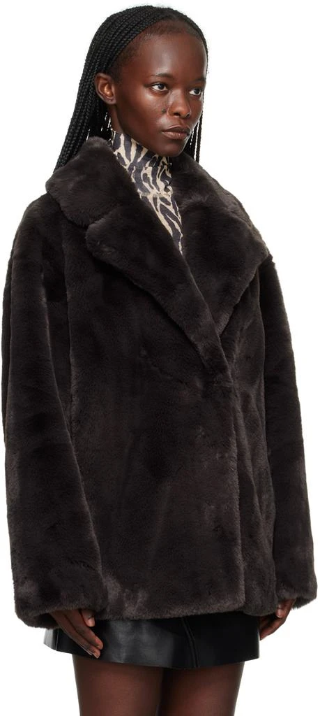 STAND STUDIO Brown Savannah Faux-Fur Jacket 2
