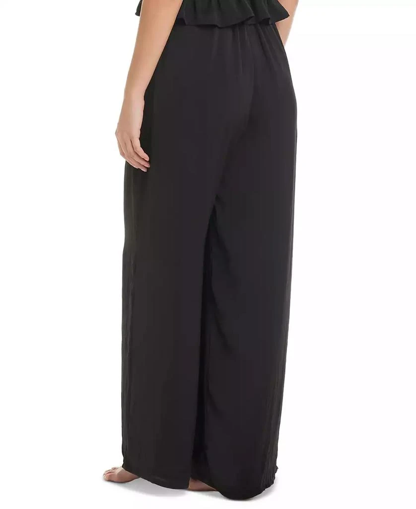 Red Carter Women's Shirred-Waist Wide-Leg Cover-Up Pants 2