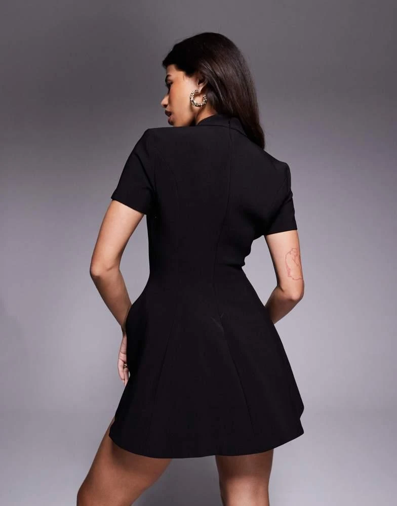 Bardot Bardot Zephyra short sleeve high neck fit and flare full skirt mini  dress in black - Dresses & Skirts - Free Shipping - BeyondStyle