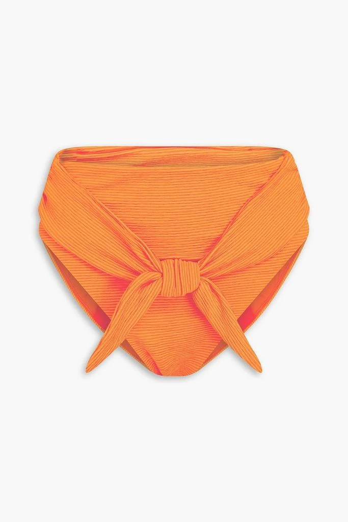 Mara Hoffman Goldie ribbed knotted high-rise bikini briefs 1