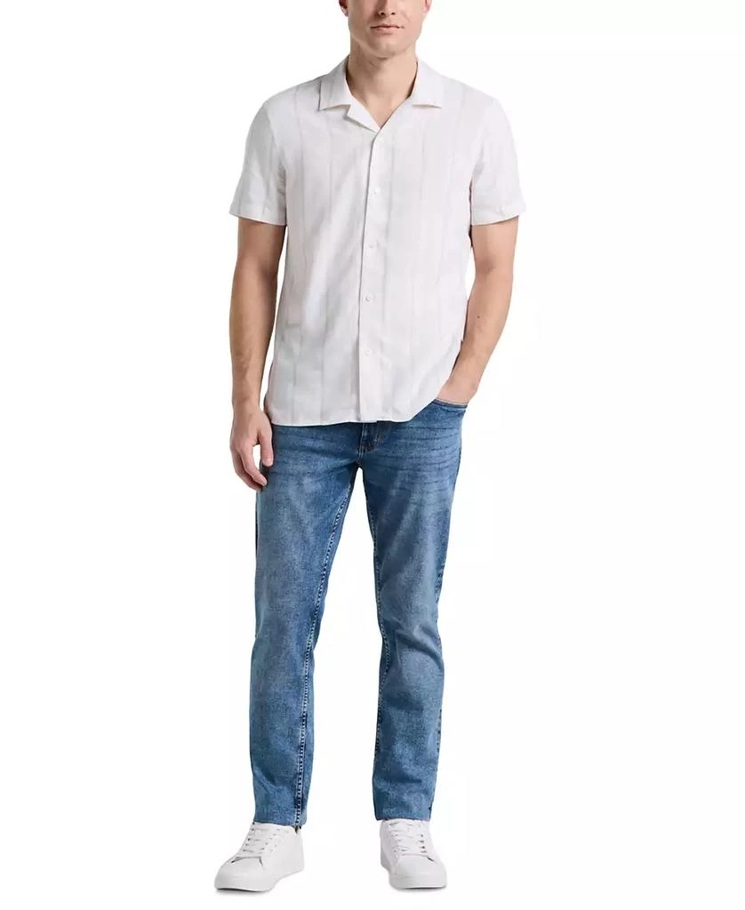 Perry Ellis Men
s Short Sleeve Striped Button-Front Camp Shirt 2