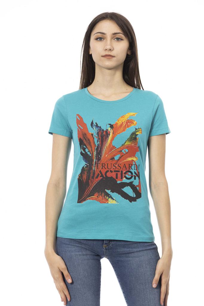 Trussardi Action Trussardi Action Light-blue Cotton Tops 
T-Shirt