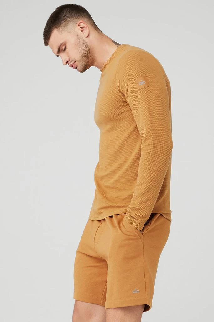 Alo Micro Waffle Fast Break Long Sleeve Tee - Toffee 3