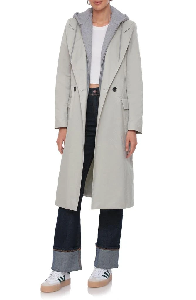Avec Les Filles Hooded Double Breasted Trench Coat 1