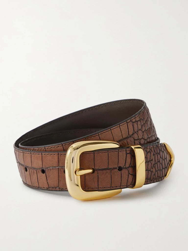 Andersons Croc-effect Leather Belt - Tan