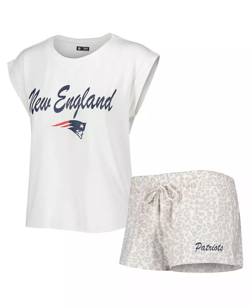 Concepts Sport Women's White, Cream New England Patriots Montana Knit T-shirt and Shorts Sleep Set