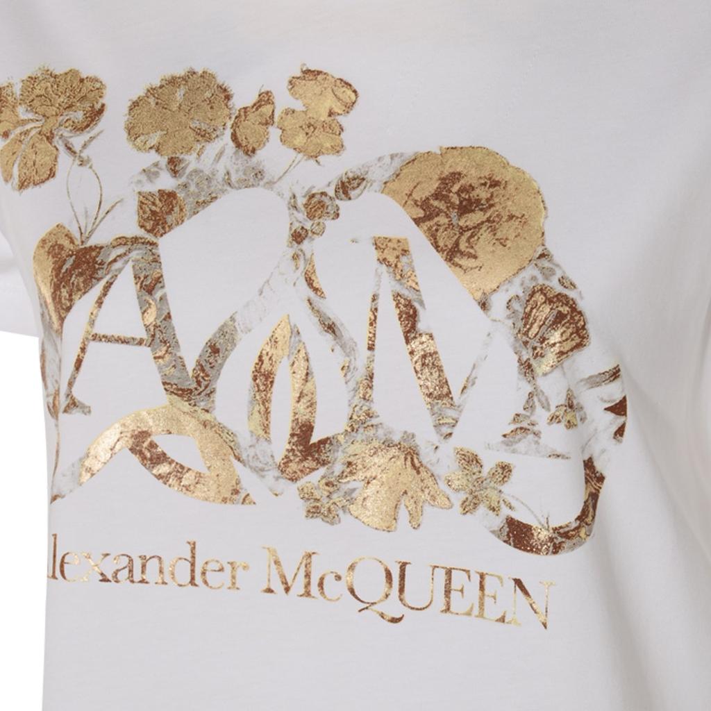Alexander McQueen Dutch Flower Logo Creewneck T-Shirt – On