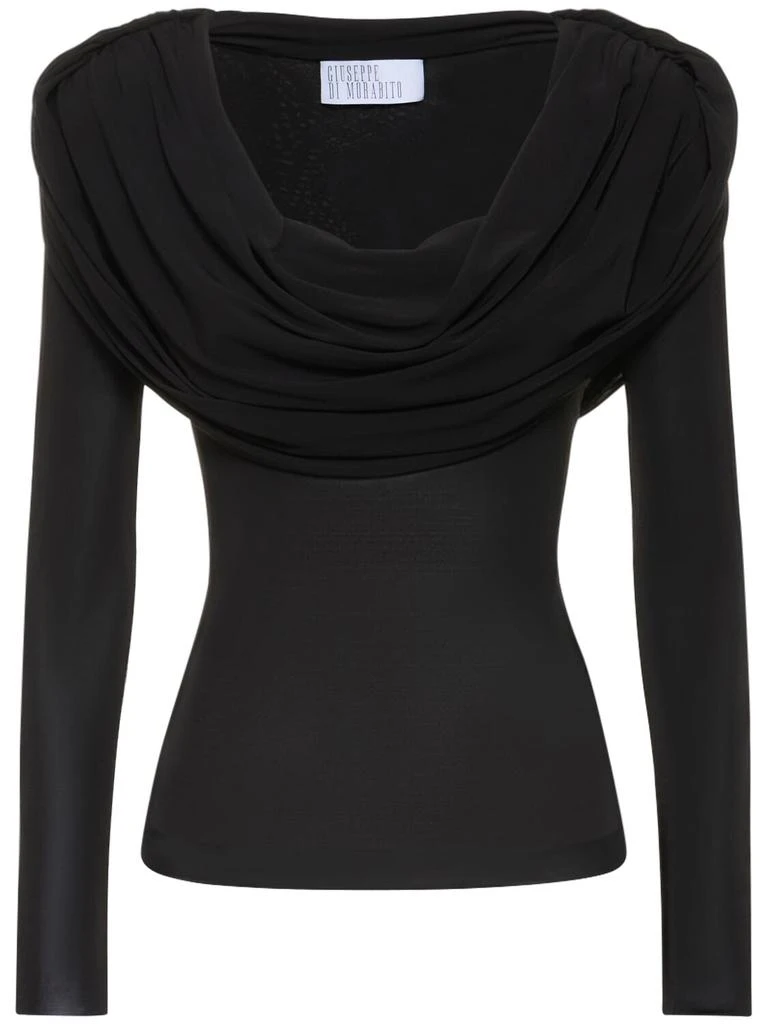 GIUSEPPE DI MORABITO Viscose Jersey Hooded Top 1