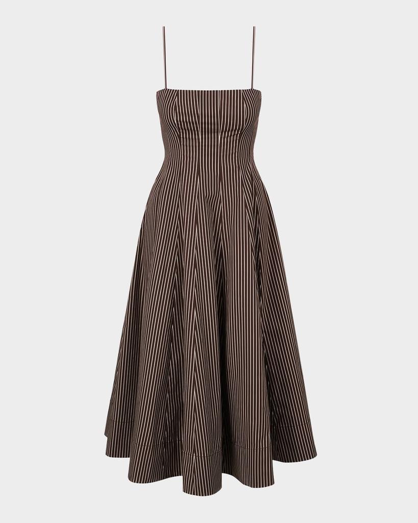 Staud Wylie Striped Midi Dress