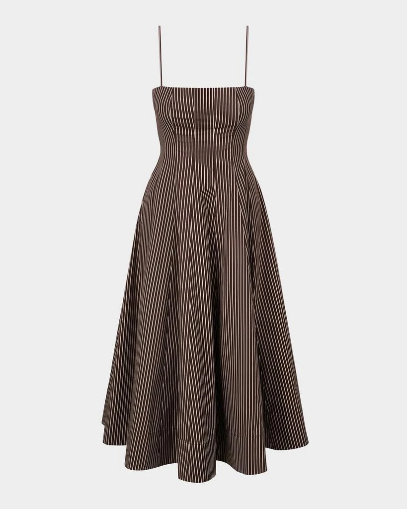 STAUD Wylie Striped Midi Dress 1