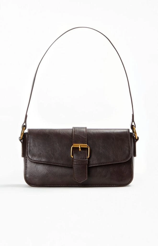 John Galt Brown Buckle Shoulder Bag 1