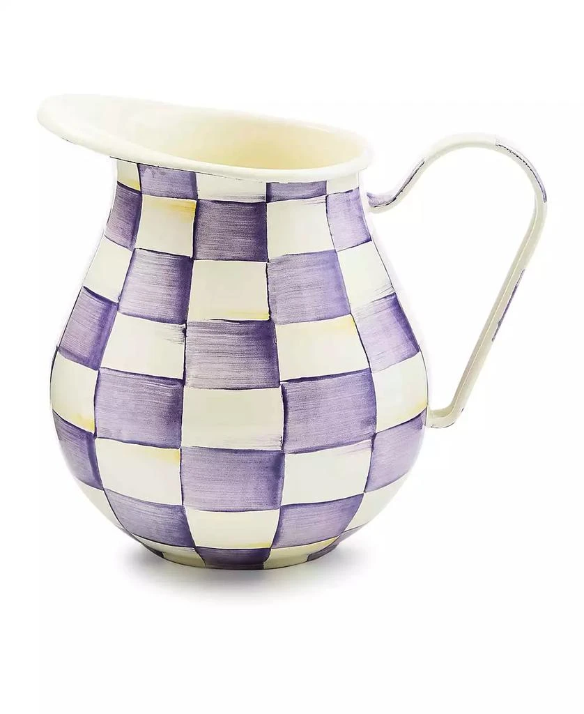 MacKenzie-Childs Violet Check Handmade Pitcher