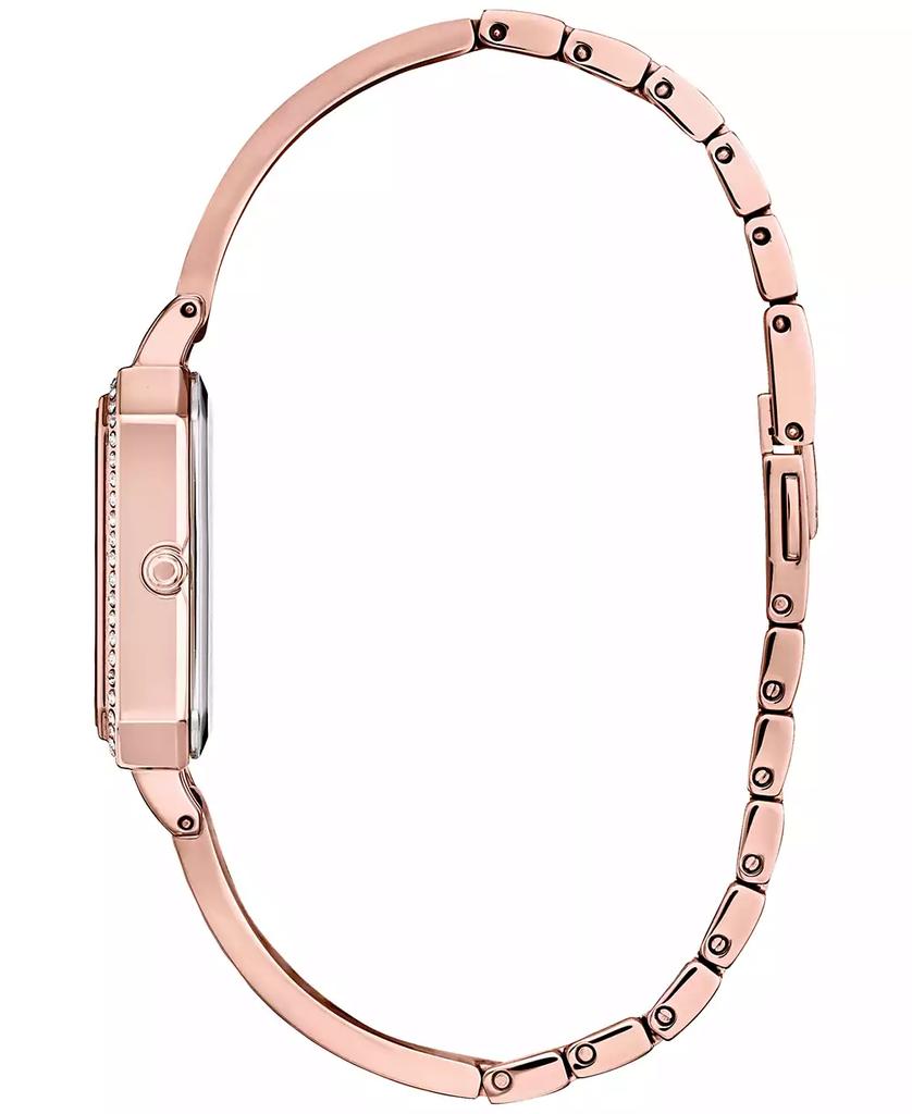 Citizen Eco-Drive Women's Crystal Rose Gold-Tone Stainless Steel Bangle Watch 23mm